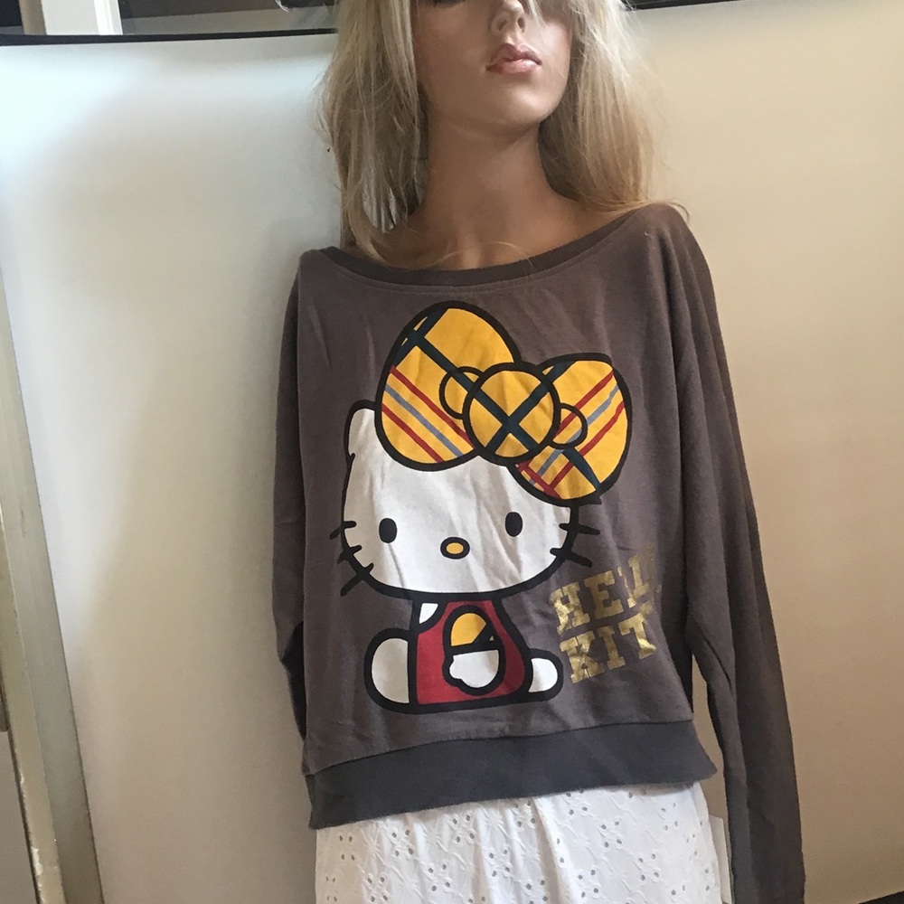 Sanrio Brown Hello Kitty Sweatshirt with Yellow and Red Accents match pants